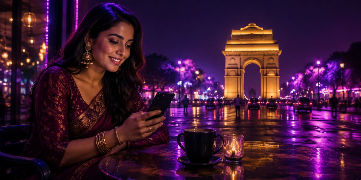 Mobile sports betting interface with India Gate view in Delhi